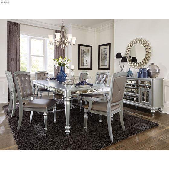 Orsina Silver Dining Table 5477N-96 by Homelegance in set