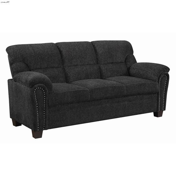 Clemintine Graphite Chenille Fabric Sofa With Nailhead Trim 506574 By Coaster