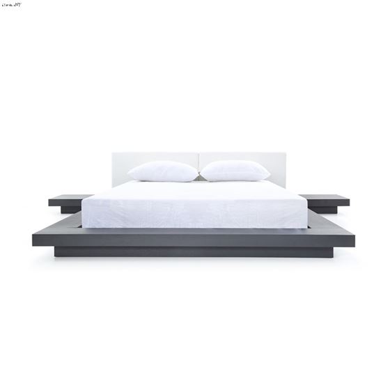 Opal King Modern Wenge White Platform Bed