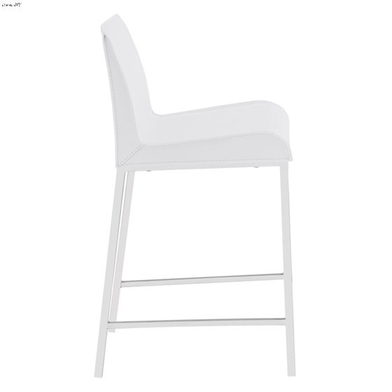 Cam White Counter Stool 15202WHT by Euro Style Side