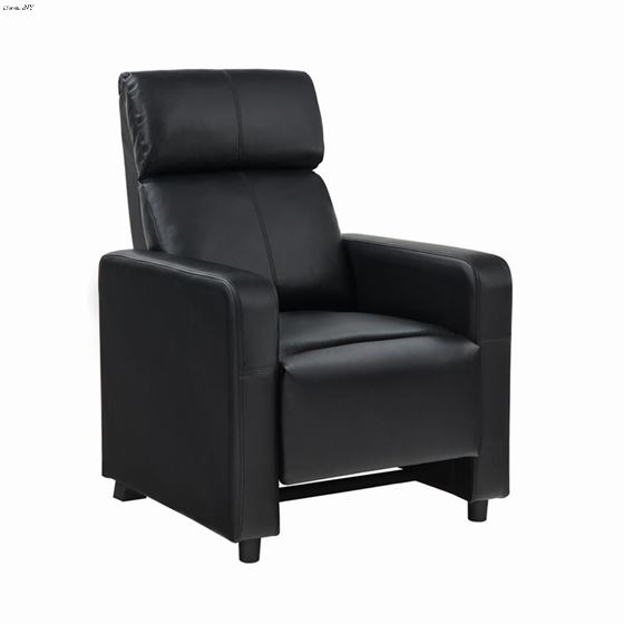 Toohey Black Leatherette Home Theater Push Back Recliner 600181 By Coaster
