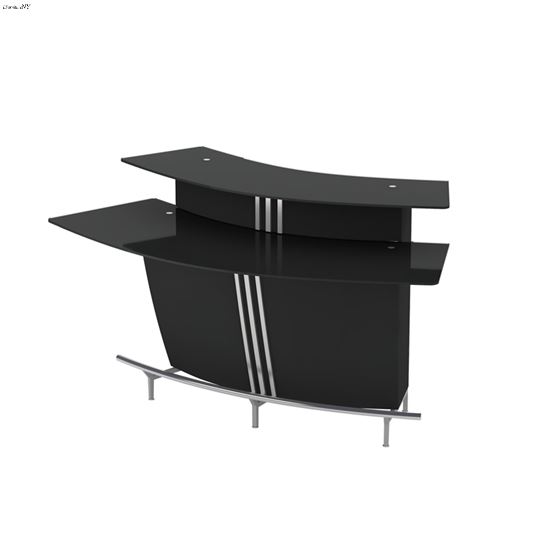 Broadway Modern Black Glass Top Bar Unit By Chintaly