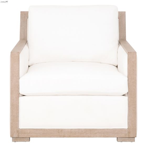 Manhattan White Wood Trim Arm Chair Front