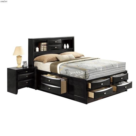 Linda Black King Captain Storage Bed by Global Furniture USA