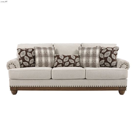 Harleson Wheat Linen and Wood Trim Sofa 15104 By Ashley Signature Design