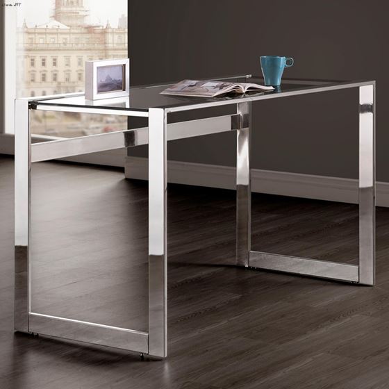 Hartford 47 inch Modern Glass Top Writing Desk-3