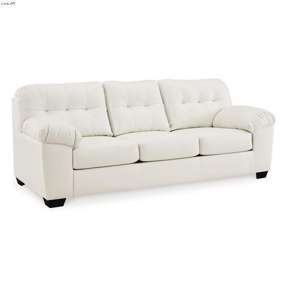 Donlen White Leatherette Sofa 59703 By Ashley Signature Design
