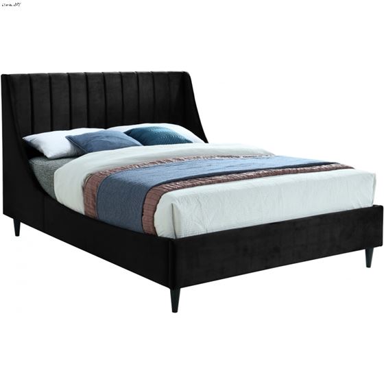 Eva Black Velvet Upholstered Bed By Meridian Furniture