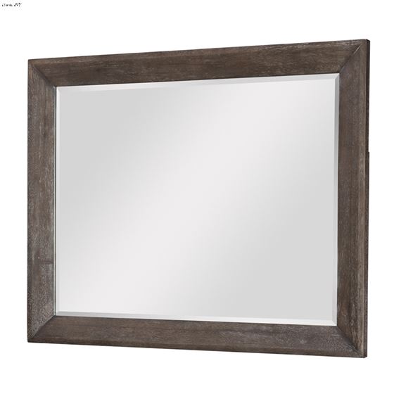 Facets Beveled Landscape Mirror in Mink with Silver Undertones By Legacy Classic