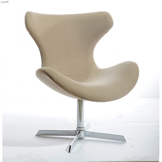Aludra Modern Beige Fabric Lounge Chair