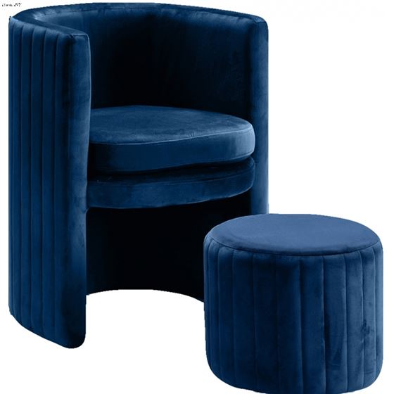 Selena Navy Velvet Upholstered Tufted Accent Chair