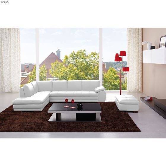 625 Modern White Italian Leather Sectional-3