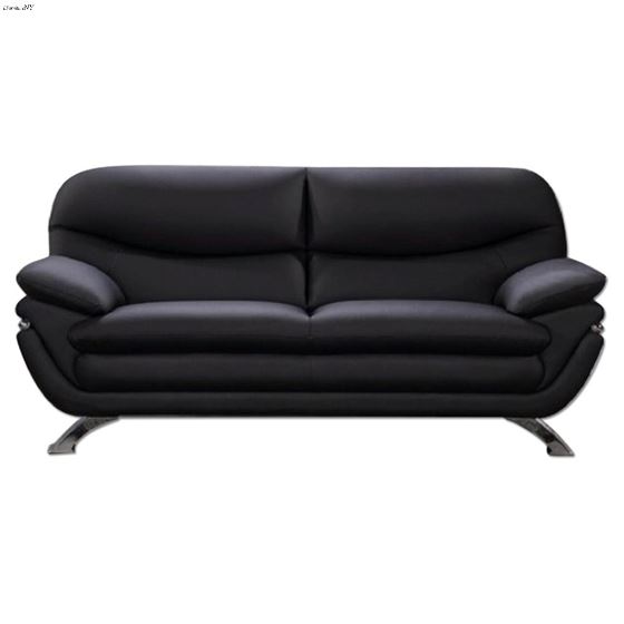 Jonus Modern Black Leather Sofa By BH Designs