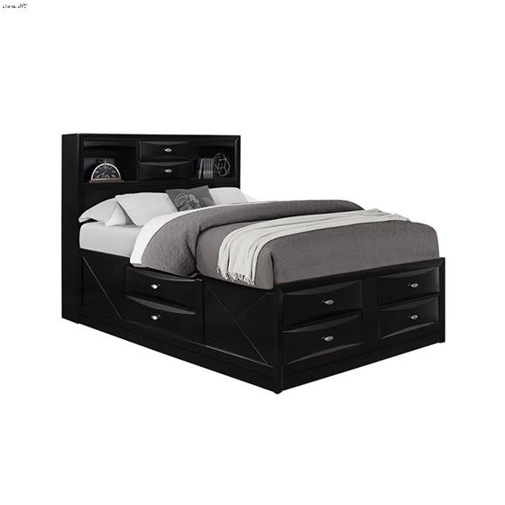 Global Furniture Linda Black Full Captain Bed