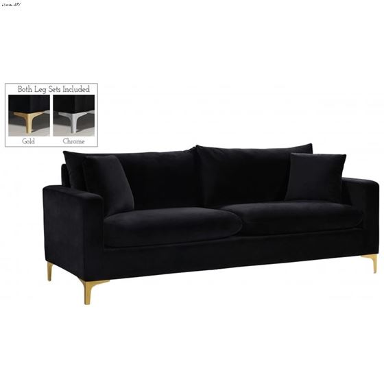 Naomi Black Velvet Sofa Naomi_Sofa_Black by Meridian Furniture 2
