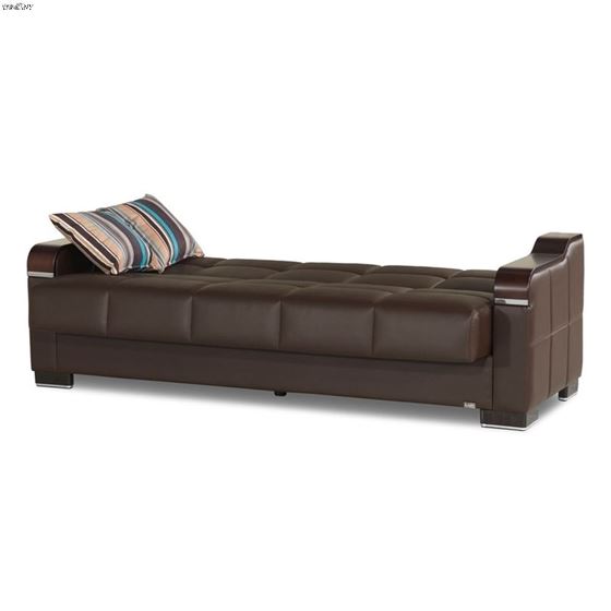 Uptown Brown Leatherette Sofa Bed-3