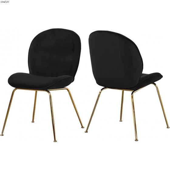 Paris Black Upholstered Velvet Dining Chair - Gold