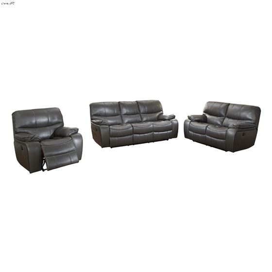 Pecos Grey Leather Power Reclining Living Room Col