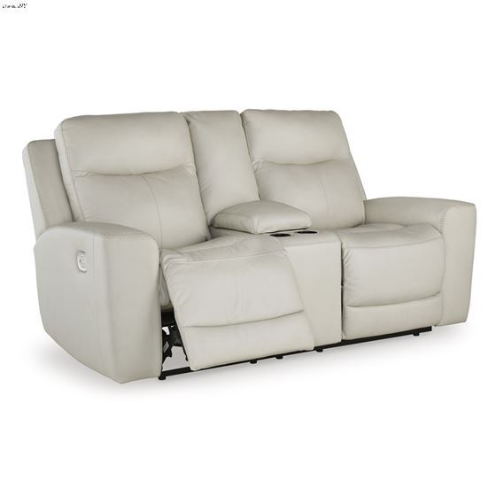 Mindanao Coconut Leather Power Reclining Loveseat with Console U59505 By Ashley Signature Design