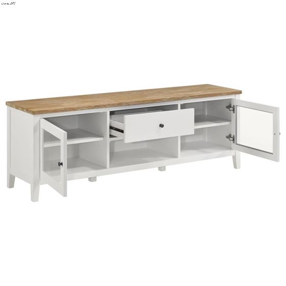 Hollis Brown and White 67 inch TV Stand with Dr-3