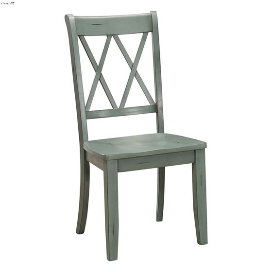 Janina Sand Thru Teal X-Back Dining Side Chair 5516TLS