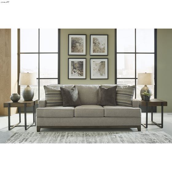 Kaywood Granite Fabric Sofa with Wood Trim 5630-3