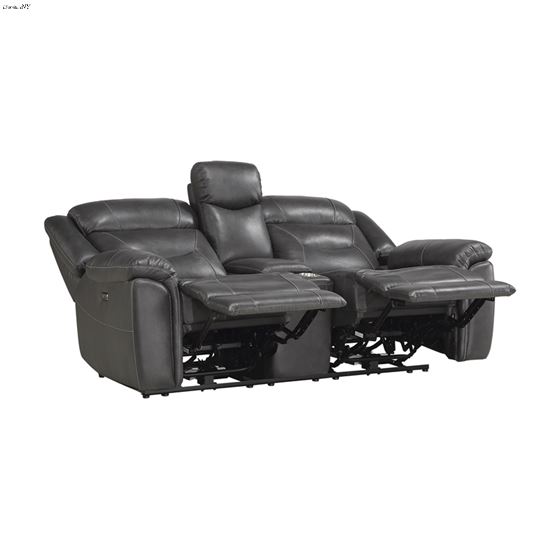 Kennett Dark Gray Leather Power Reclining Loves-3