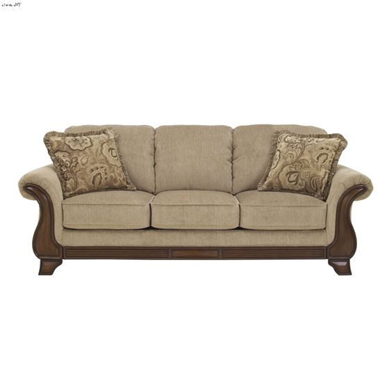 Lanett Barley Fabric Sofa with Wood Trim 44900 By Ashley Signature Design