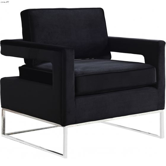 Noah Black Velvet Upholstered Accent Chair