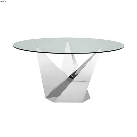 Firenze Stainless Steel Clear Glass Dining Table 1