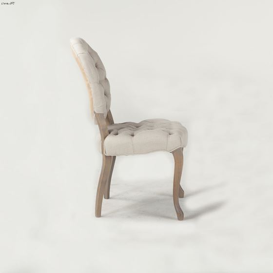 Penelope Tufted Linen Chair side 2