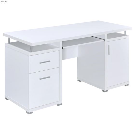 Tracy 55 inch White Computer Desk 800108 By Coaster
