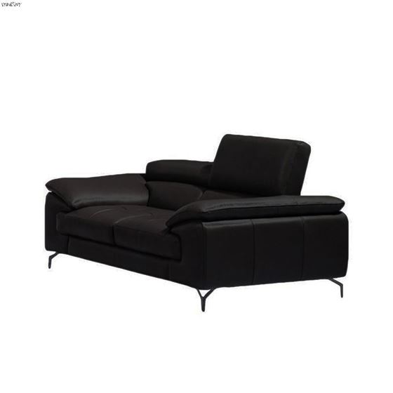 A973 Black Leather Loveseat by JM Furniture