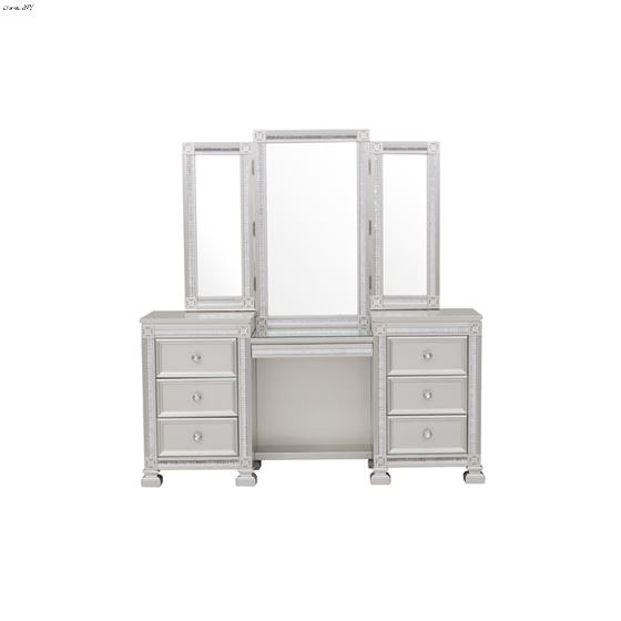 The Bevelle Collection Silver Vanity, Vanity With Dresser