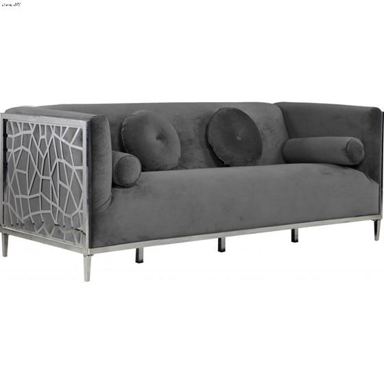 Opal Grey Velvet Sofa Opal_Sofa_Grey by Meridian Furniture