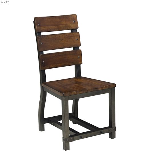 Holverson Rustic Brown Finish Ladder Back Dining Side Chair 1715S