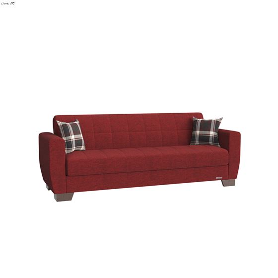 Barato Burgundy Upholstered Convertible Sofa Bed with Storage By Ottomanson