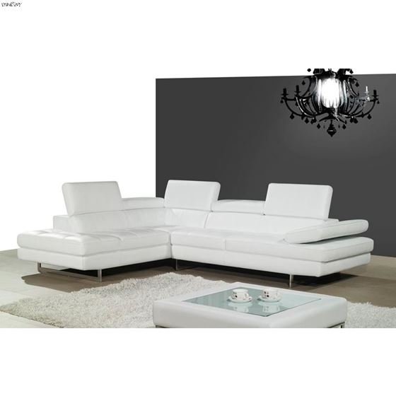 A761 White Leather Sectional