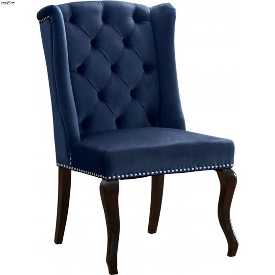 Suri Navy Upholstered Tufted Velvet Dining Chair-3