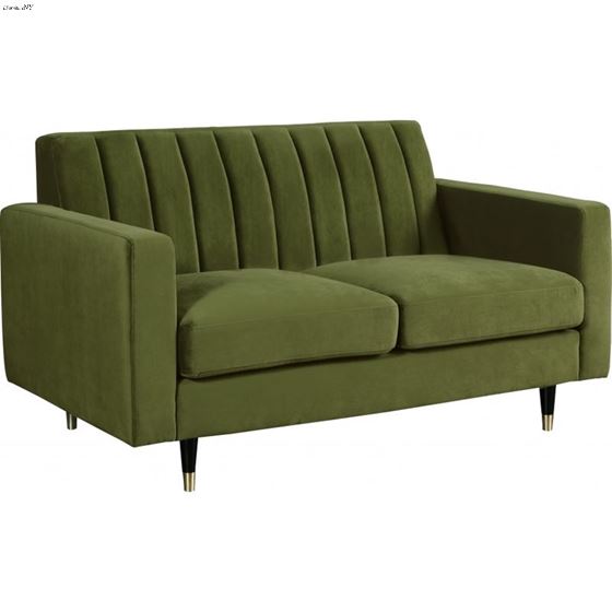 Lola Olive Green Velvet Tufted Love Seat Lola_Loveseat_Olive Green by Meridian Furniture