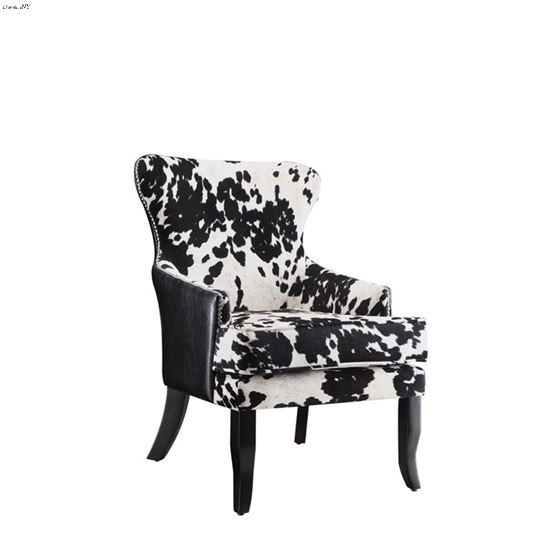 Trea Black and White Cowhide Pattern Accent Chair 902169 By Coaster