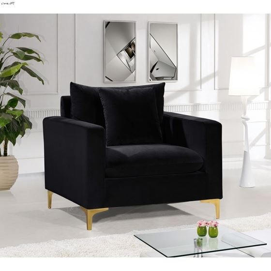 Naomi Black Velvet Chair Naomi_Chair_Black by Meridian Furniture 3