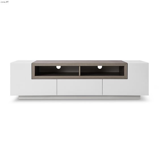 Modern TV002 White and Grey Oak 65 inch TV Stand