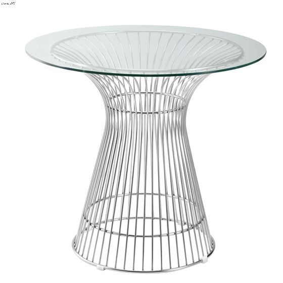 Steel Wire Base Dining Table 42, 42 Round Glass Top Pedestal Dining Table