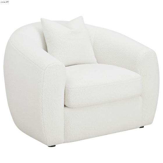 Isabella Natural White Kidney Shape Arm Chair 5-2