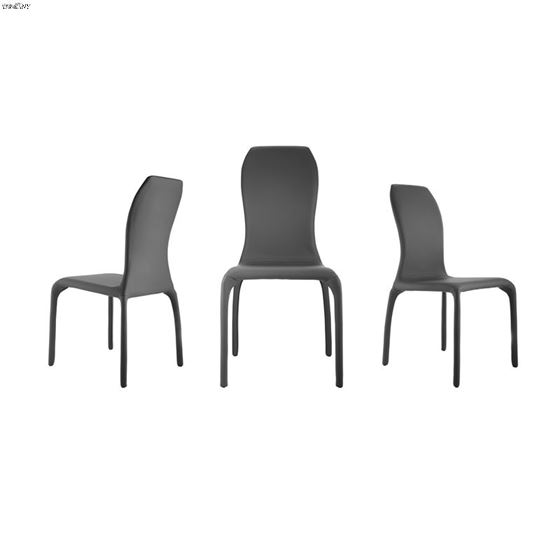 Pulse Dark Grey Eco - Leather Dining Chair by Ca-3