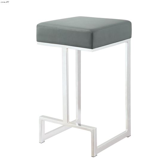 Modern Grey Leatherette Square Counter High Stool 105252 By Coaster