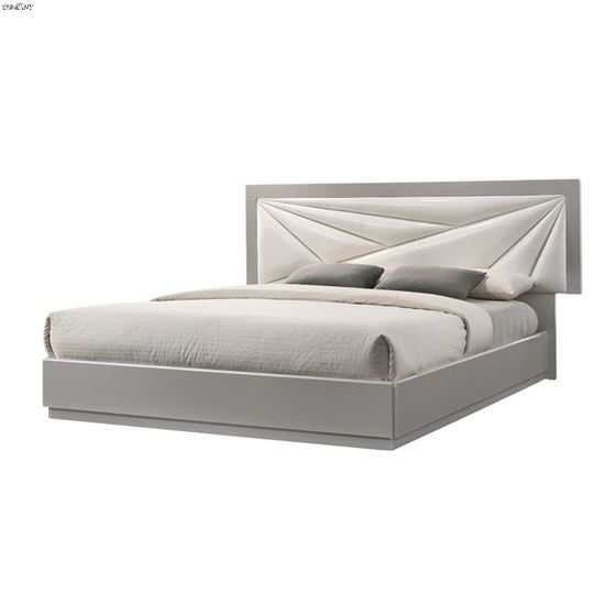 Florence Light Grey Modern Panel Bed by JM Furniture