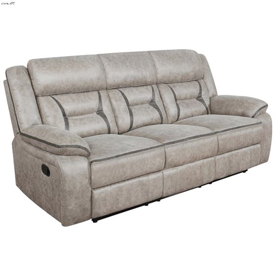 Greer Taupe Leatherette Reclining Sofa 651351 By Coaster