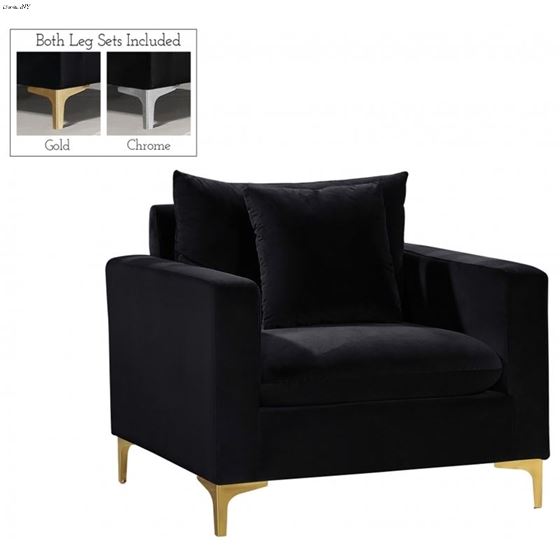 Naomi Black Velvet Chair Naomi_Chair_Black by Meridian Furniture